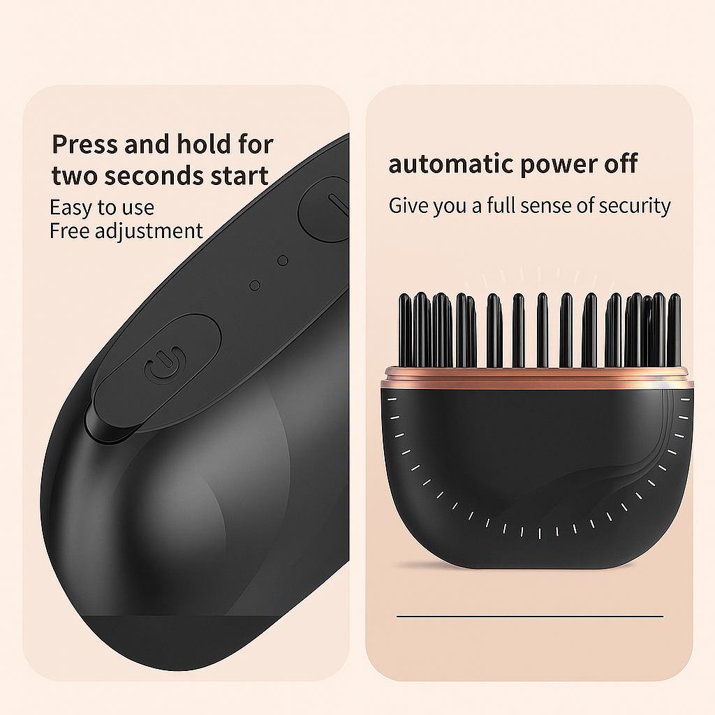 Mini Wireless Hair Straightening Comb – Pocket-Sized, Dual-Use & Rechargeable