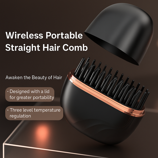 Mini Wireless Hair Straightening Comb – Pocket-Sized, Dual-Use & Rechargeable